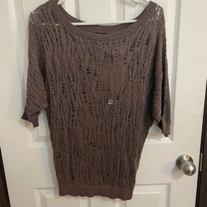 Brown Sparkly Distressed / Knotted Top